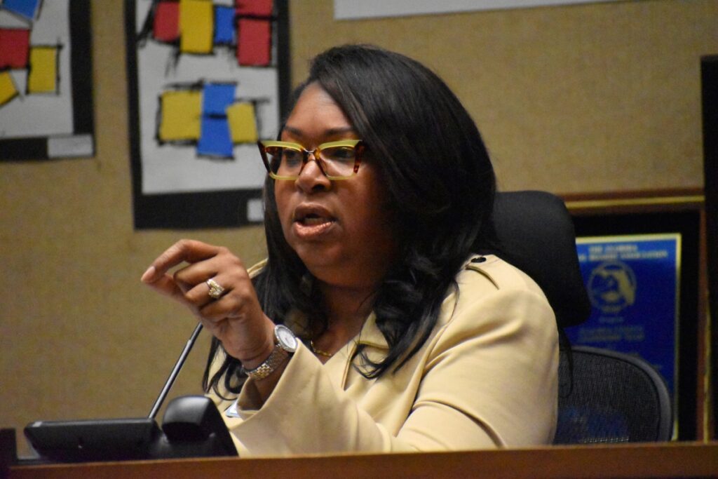 Chair Diyonne McGraw voted in favor of delaying rezoning until 2025-26 on Thursday.