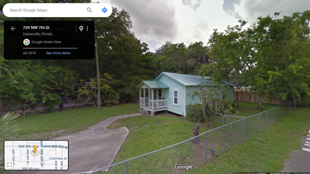 House where Keep Alachua County Beautiful set up on city land.