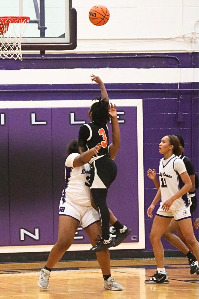 Hawthorne's Lakijah Brown drives into Gainesville's Ta'Karii Jackson.