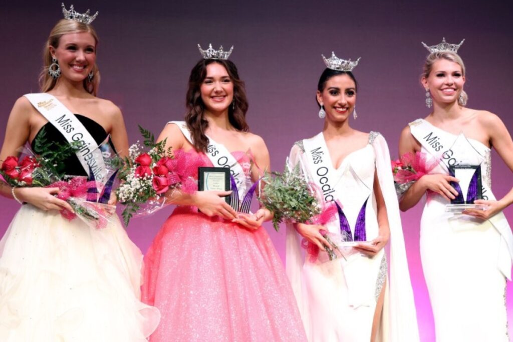 (From left) Miss Gainesville Halle Burton, Miss Ocala Teen Noelle Schnacky, Miss Ocala Tia Unsell and Miss Gainesville Teen Larkin Mainwaring.