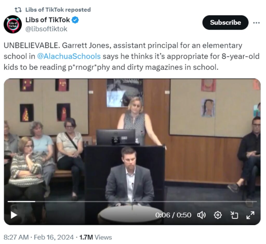 Libs of TikTok posted a clip from the Melissa hearing on Feb. 16.
