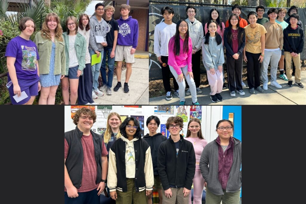 Students from (clockwise top left) Gainesville, Buchholz and Eastside high schools were named finalists in the National Merit Scholarship Program.