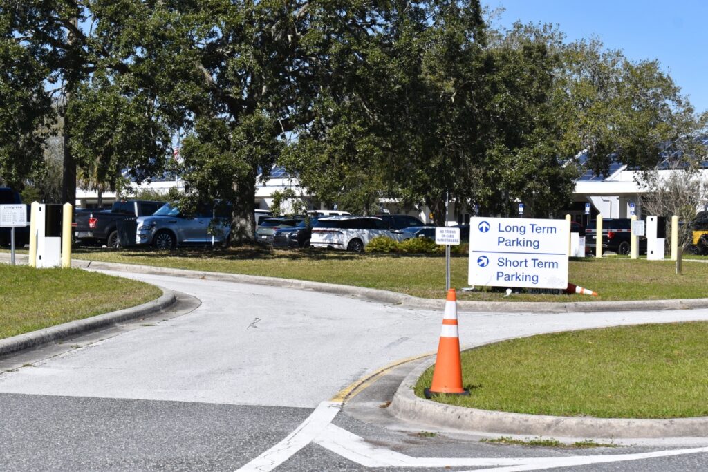 The airport is entering its busy season, so parking is filling up.