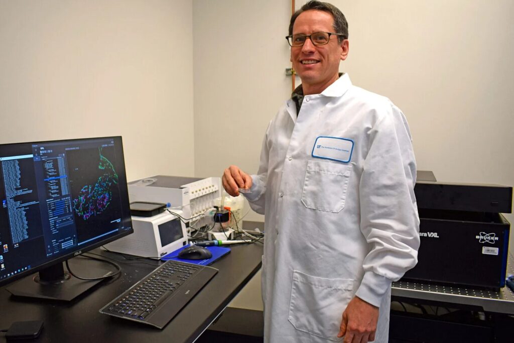 Dr. Scott Hansen in his lab.