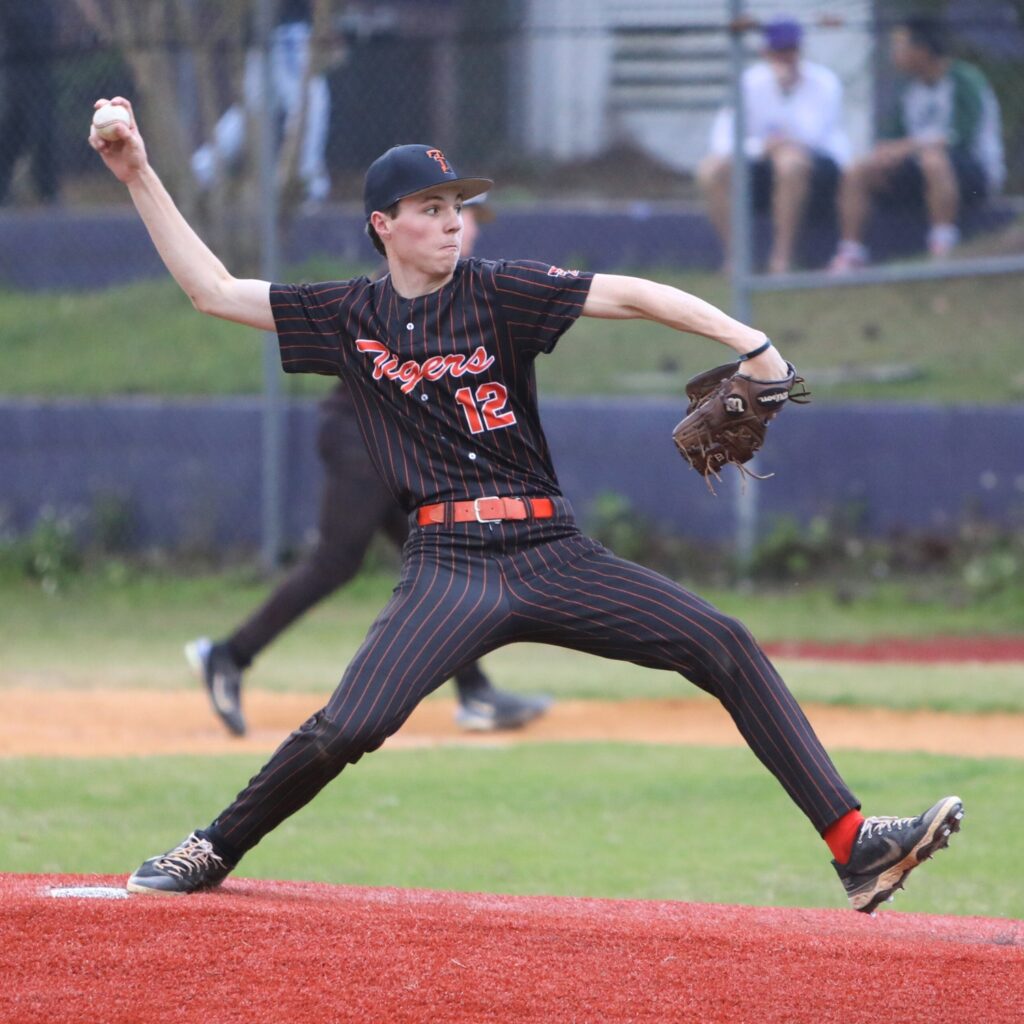 Trenton's Noah Owens pitching against Gainesville