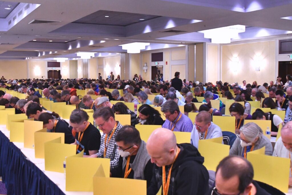 A record number 805 participants were at the 46th American Crossword Puzzle Tournament in early April.