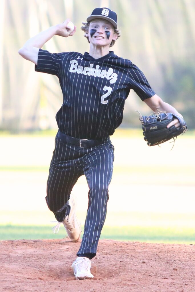 Buchholz pitcher Aidan Kastensmidt pitched six scoreless innings while striking out nine Forest batters in a 3-0 win.