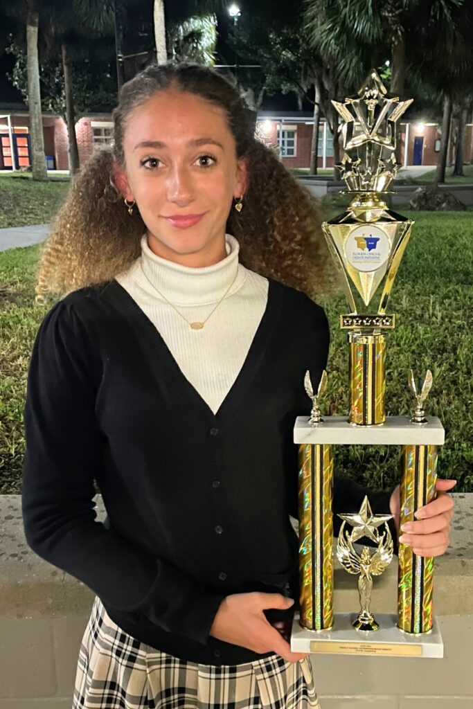 Oak View Middle School's Michaela George took first place at the FSDI competition.