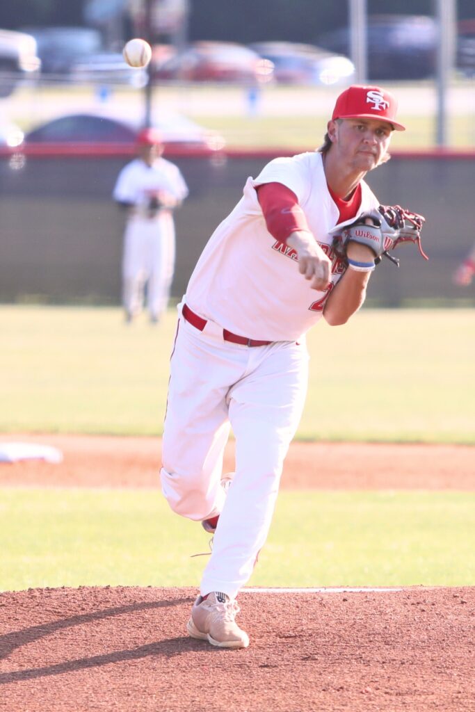 Santa Fe's Caleb Kietzman threw four innings and allowed no runs on just two hits with two walks and five strikeouts against Gainesville.