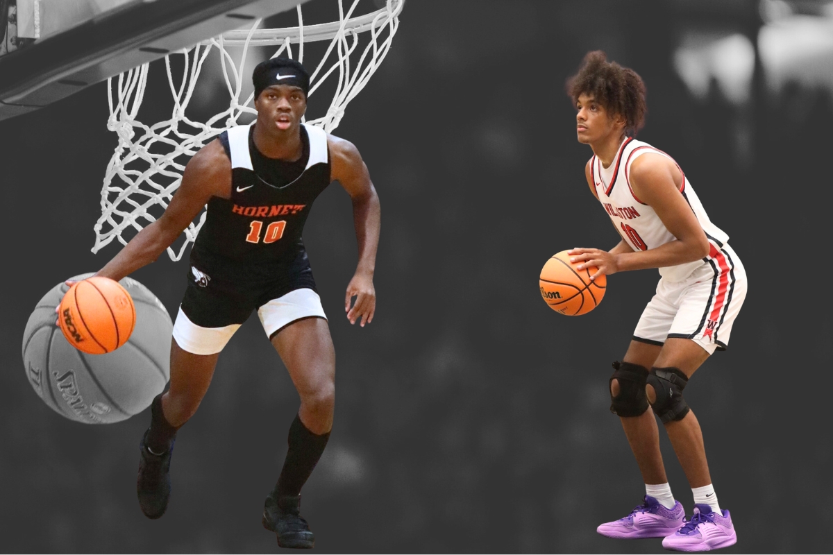 Hawthorne's C.J. Ingram (left) and Williston's Kyler Lamb were selected to the 2024 Bosshardt Realty All Area small school boys basketball team.