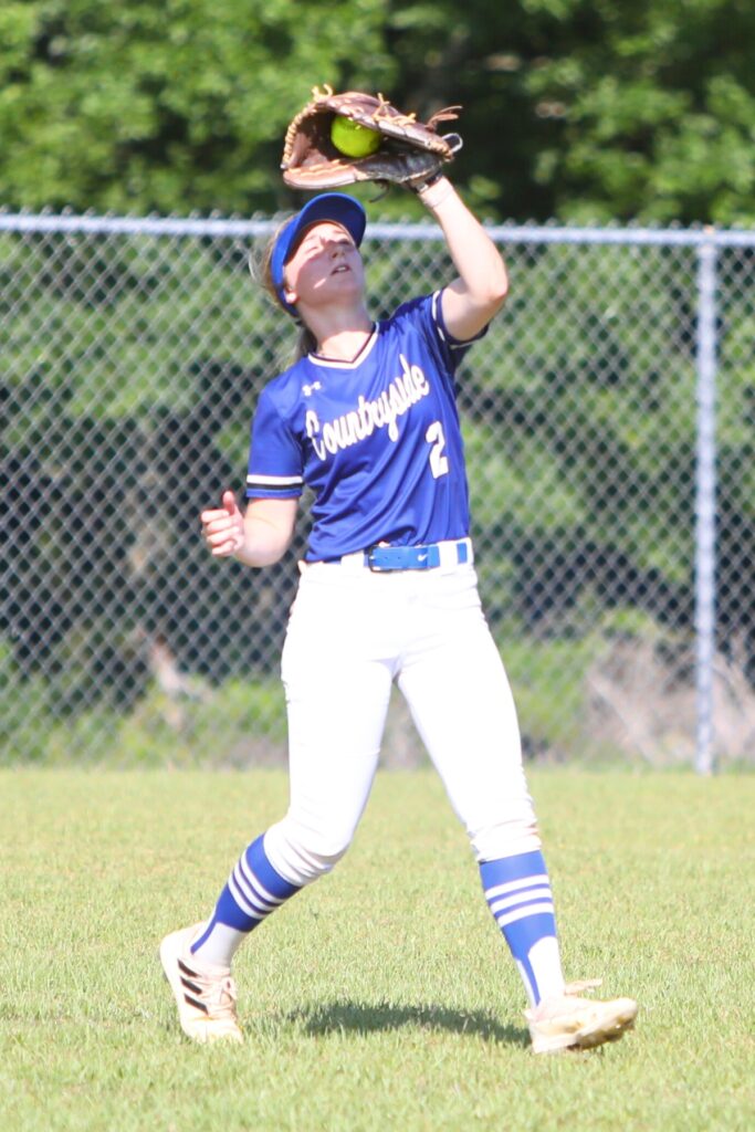 Countryside Christian's Samantha Keith catches a pop up for an out against Providence (Jacksonville) in the Class 2A Regional Quarterfinals on Wednesday.