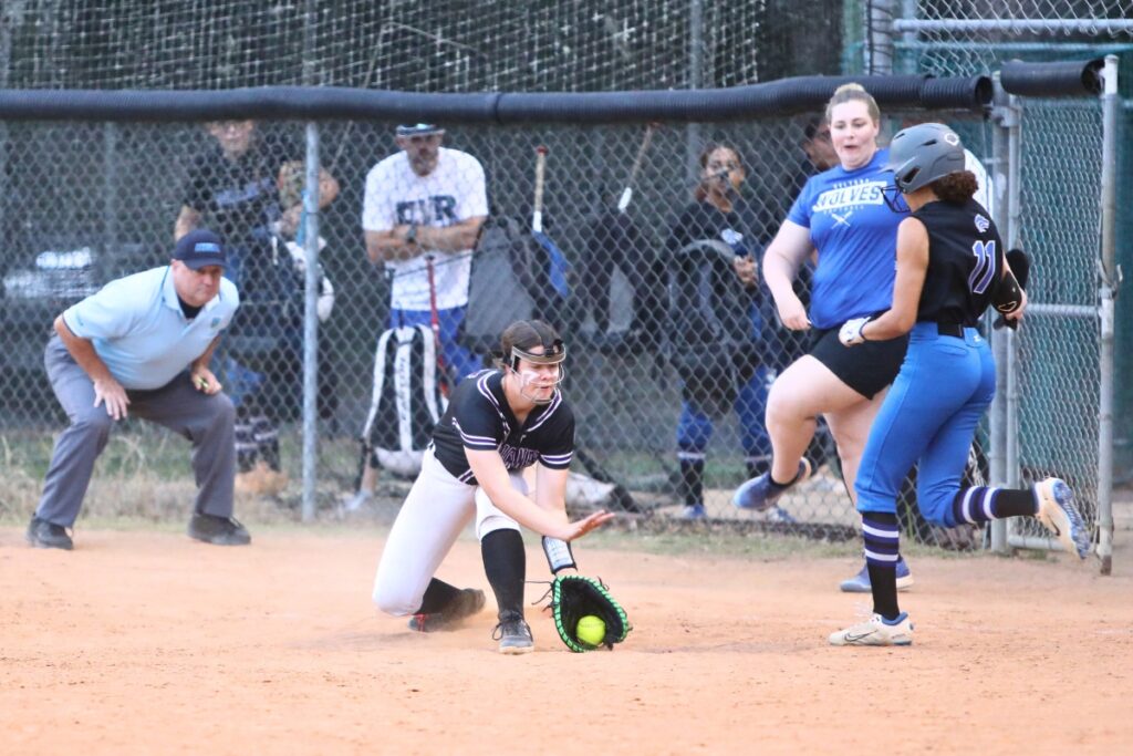 Gainesville's Adriana Koralewski gets an out at first base in the fourth inning against Deltona in the Region 1-5A Quarterfinals on Thursday.