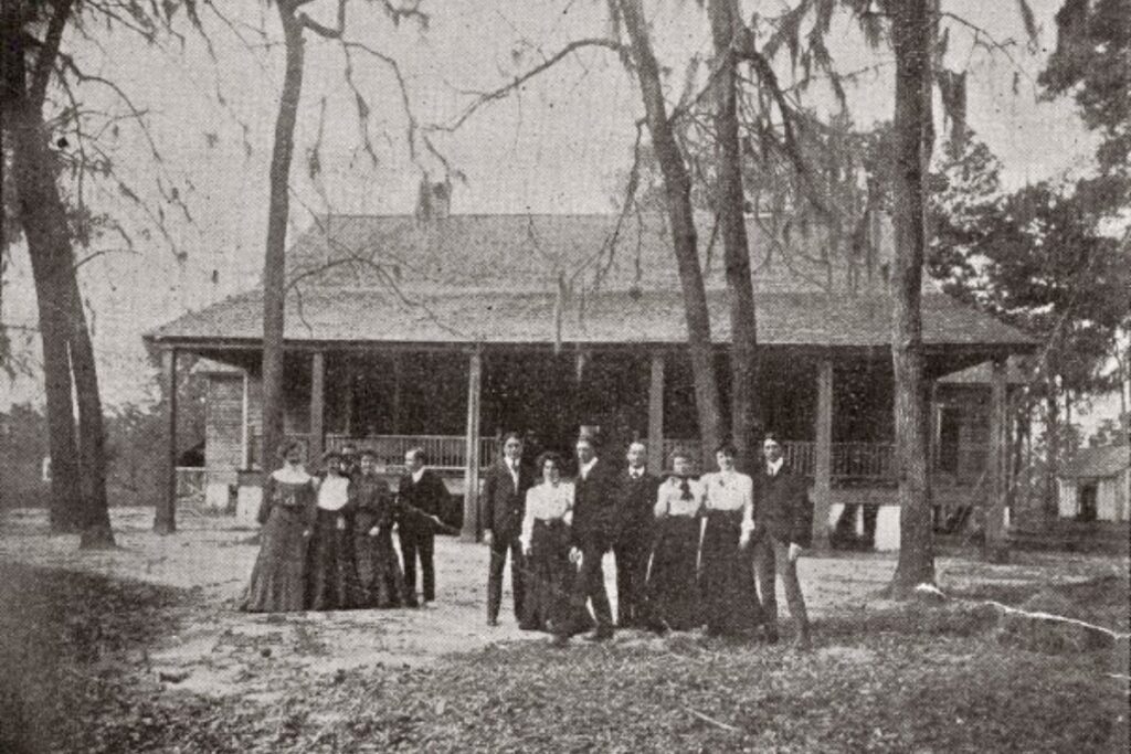 House Party at the Historic Haile Homestead at Kanapaha Plantation - circa 1903. Evans and Maud Haile are the couple second from the right. The man standing with the ladies on the left is Lee Graham.