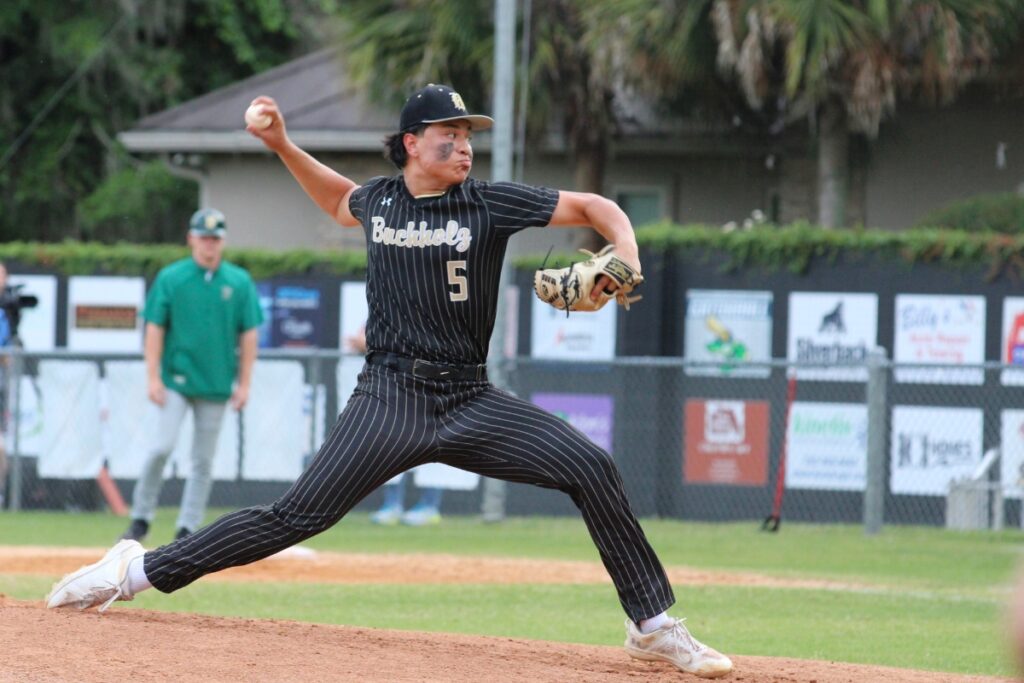 J.J. Gardner pitched the first five innings for the Bobcats. 