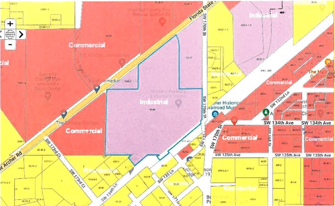 Land use map of the site and surrounding area. 