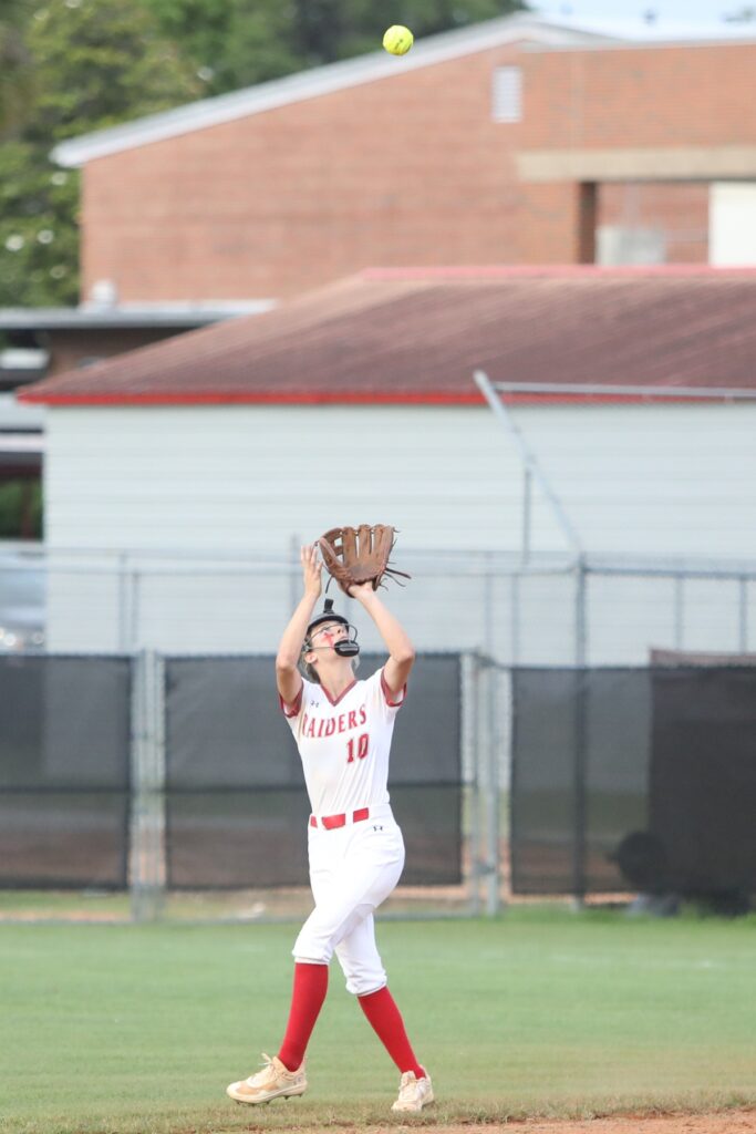Santa Fe's Maren Hornsby catches an out in the first inning against Trinity Prep (Winter Park) in the Class 3A-Region 2 Semifinal on Tuesday.