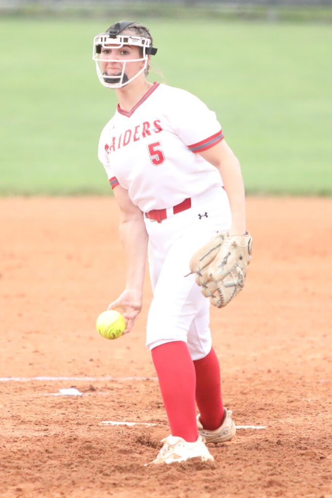 Santa Fe's Sarah Burns tossed a four-hit 8-0 shutout against Trinity Prep (Winter Park) in the Class 3A-Region 2 Semifinal on Tuesday.