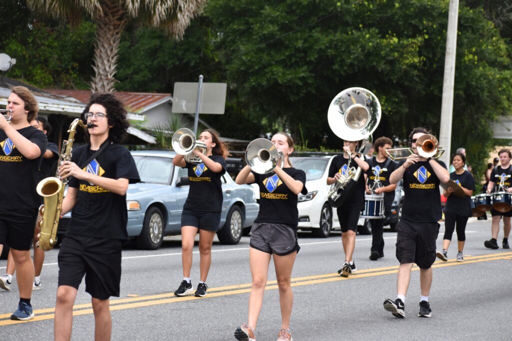 The Newberry High School band played in the Newberry Watermelon Festival parade.