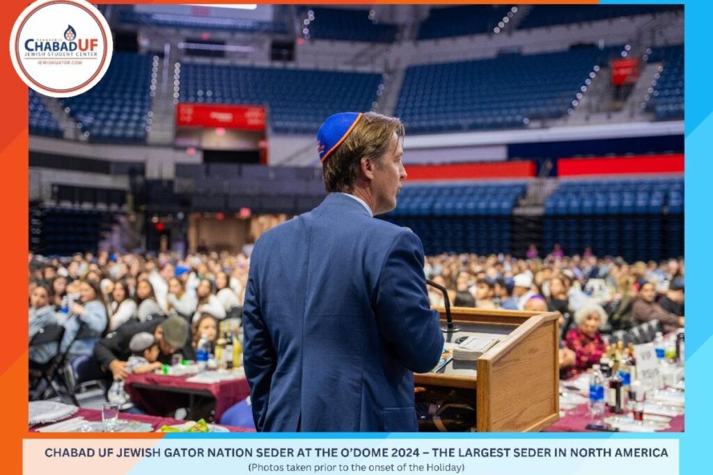 UF President Ben Sasse speaks at a Passover Seder in the O'Dome on April 22.