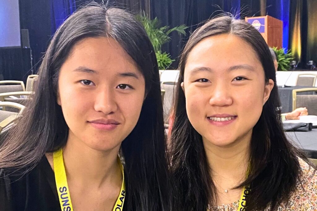 Eastside's Joyce Huang (left) and Buchholz's Katie He were named the Alachua County Public Schools' 2024 Sunshine State Scholars program representatives.
