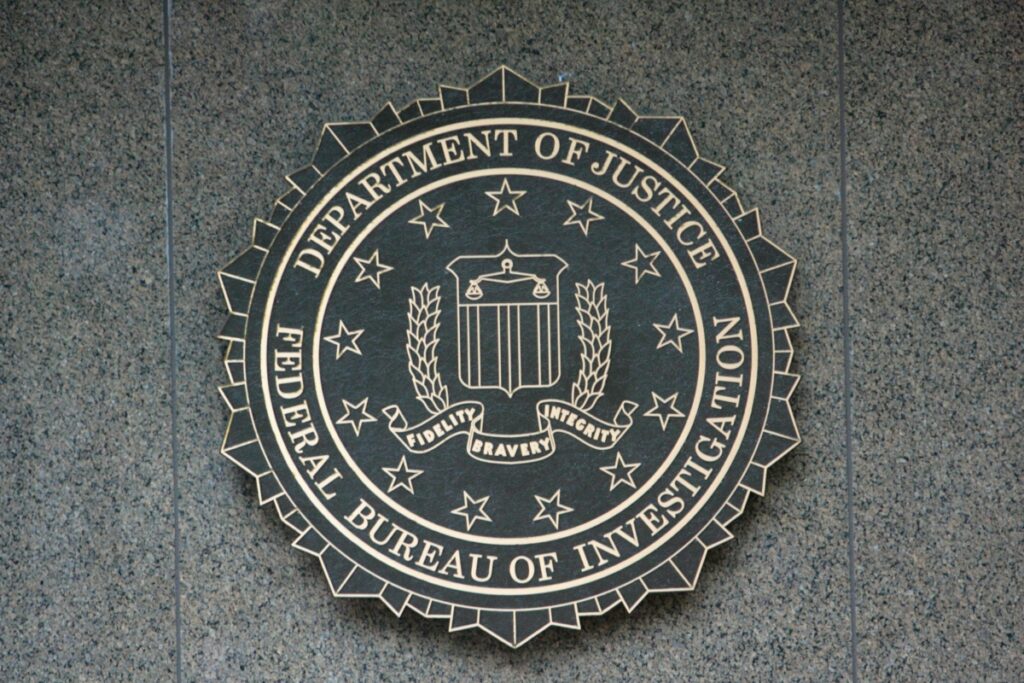 Federal Bureau of Investigation logo.