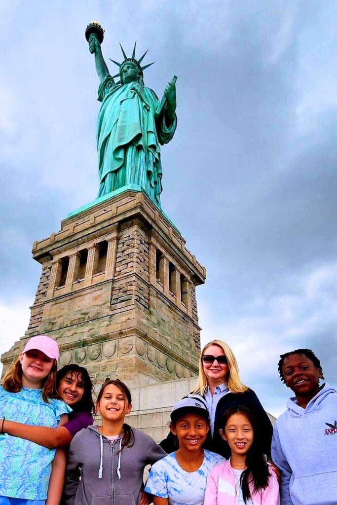 Students from the Kimball Wiles Elementary School Wildcats Chorus visited the Statue of Liberty during a recent trip to New York City where they performed at Carnegie Hall.