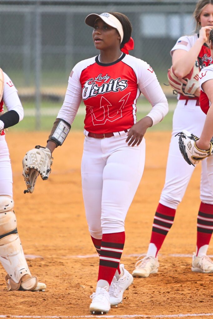 Williston's Nevaeh Hayes batted .483 with 42 hits, 36 RBI, 25 runs scored, 10 doubles and four home runs and also led the Red Devils in the circle with a 7-1 record and 1.84 ERA.