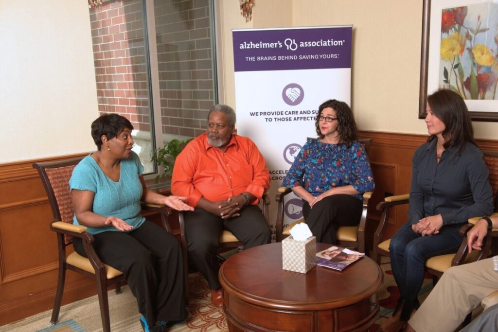 Alzheimer’s Association volunteers talking to people in communities throughout Florida.