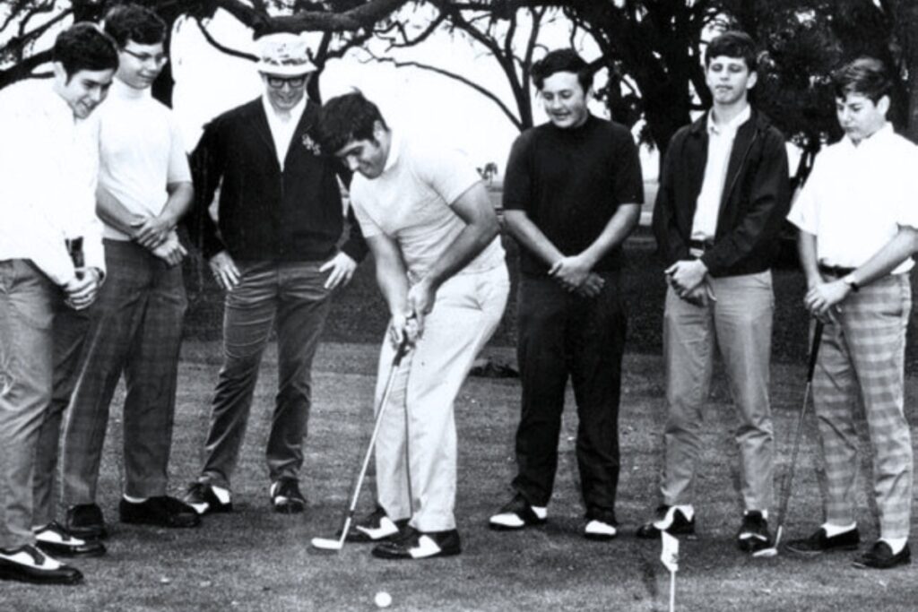 St. Augustine High School boys golf team, early 1970s. Andreu is third from right, Dooley second from right. They played at the Ponce de Leon Golf Course, which was designed in 1916 by famed architect Donald Ross. The course closed in 2003, and the 400-acre property was redeveloped into what is now a neighborhood called Madeira off U.S. 1 North.
