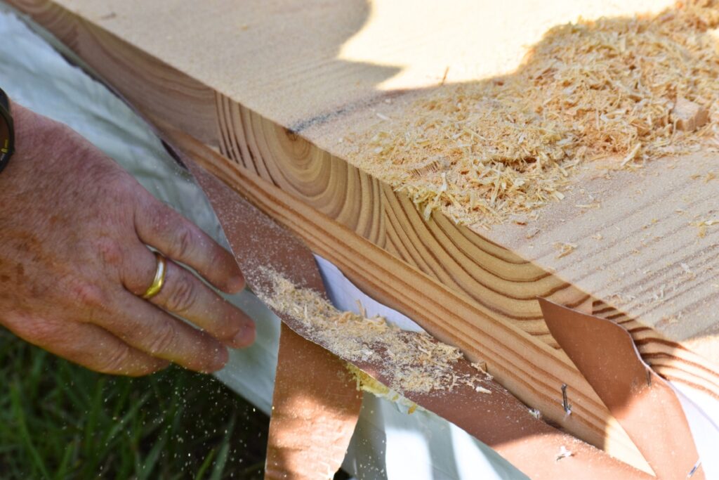 The roof panels are each five layers deep.