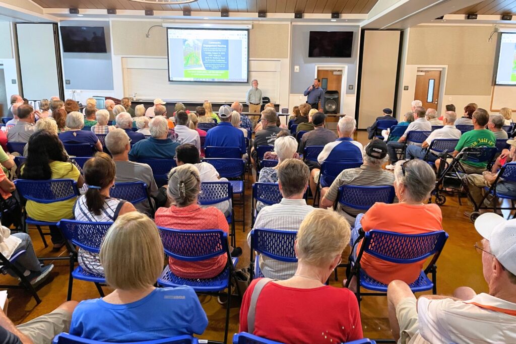 Around 200 people attended Alachua County's Community Engagement meeting to generate ideas about the future use of West End Golf Course.