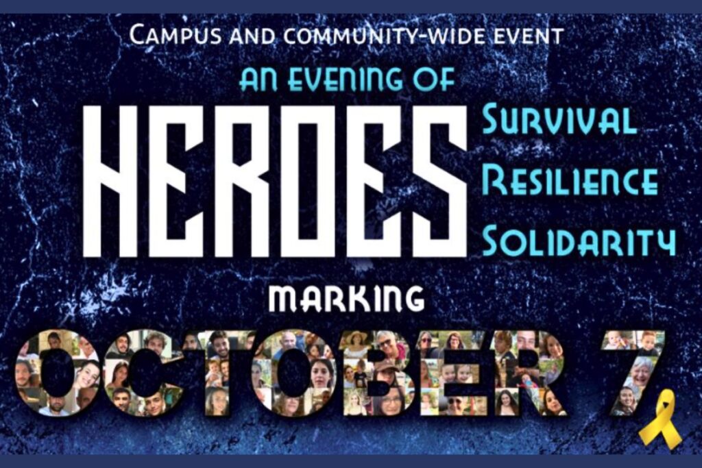 Chabad UF Jewish Center will host An Evening of Heroes – Marking October 7 at the University of Florida Auditorium on Monday, Oct. 7.
