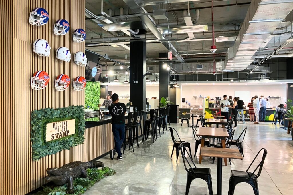 Inside City Food Hall at The Standard at Gainesville.