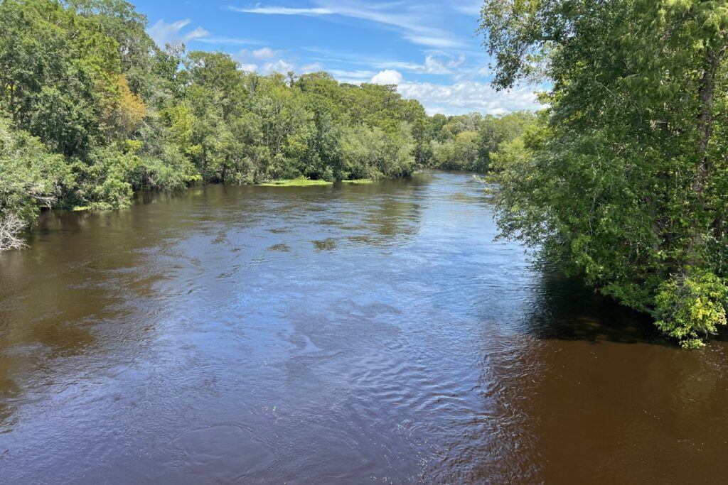 The Santa Fe River was at or past its flood stage on Wednesday and expected to stay there for the following week.