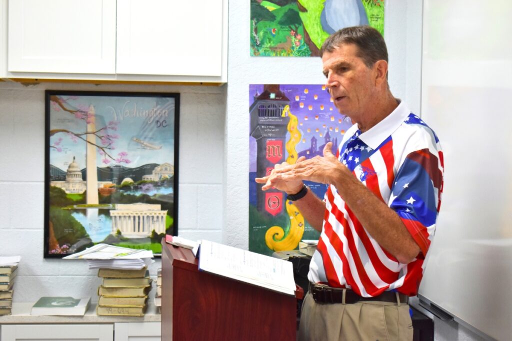 Will Frazer on the first day of the new The Frazer School in Gainesville.