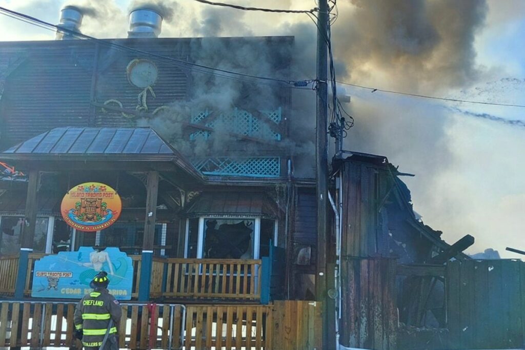 Two businesses were destroyed and two more were damaged in a Thursday morning fire on Dock Street in Cedar Key.