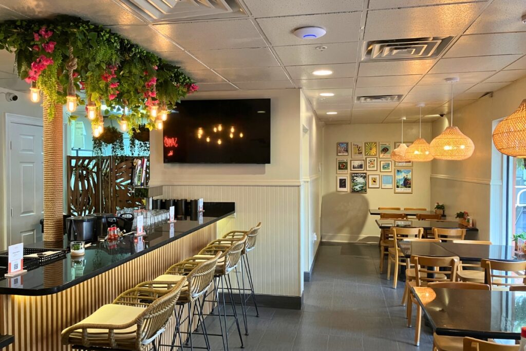 Inside the dining room at Samba. 