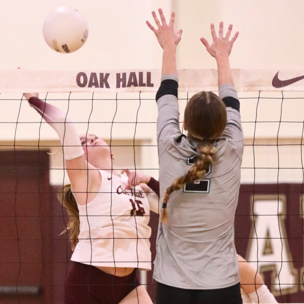 Oak Hall's Paige Sherrod (16) with a hit against Providence (Jacksonville) in the Class 2A-Region 1 Quarterfinals.
