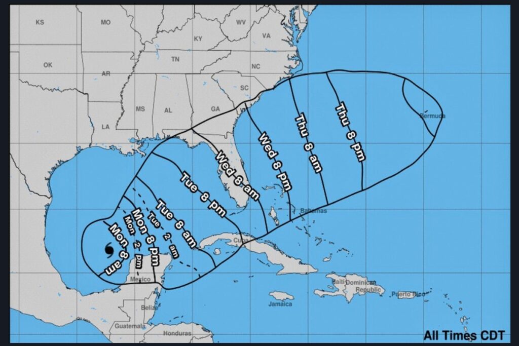 The National Hurricane Center projects Hurricane Milton to hit Florida on Wednesday.
