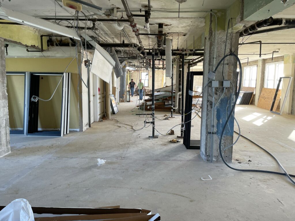 Trimark Properties has gutted the fifth and sixth floors to start renovations into office spaces. Photo by Seth Johnson