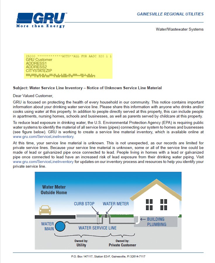 GRU Service Line Letter PG 1