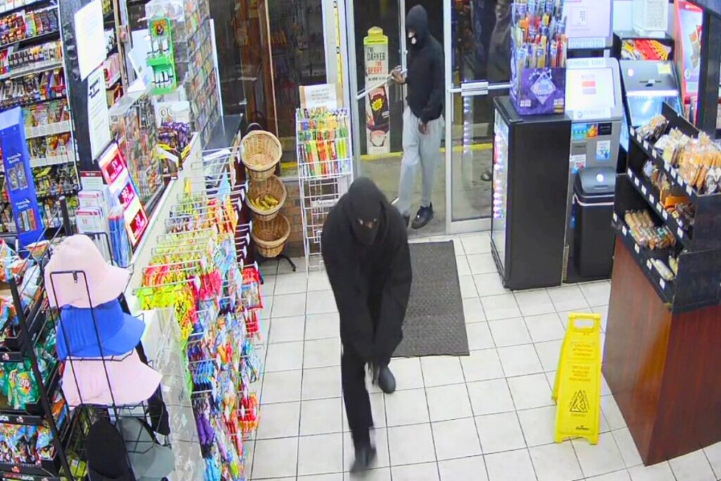 The Gainesville Police Department is asking for help identifying two suspects who robbed the Green Apple Liquor store on Nov. 2.