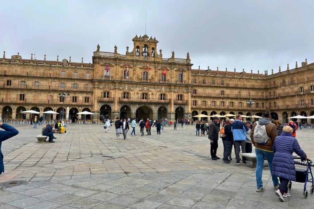 The Plaza Mayor in Salamanca, Spain.
