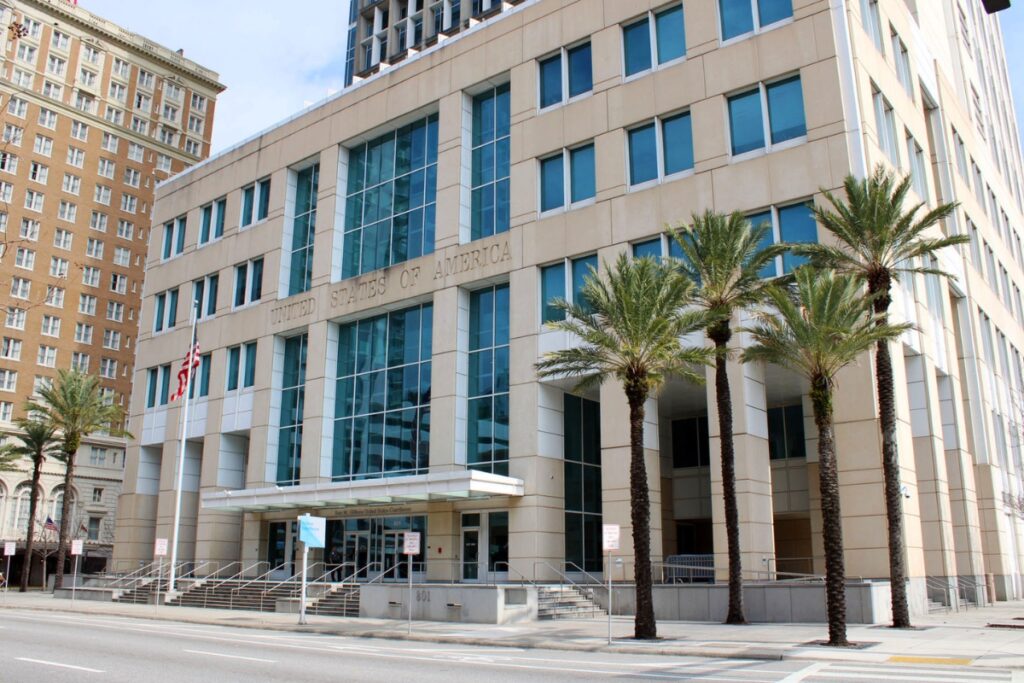 The Sam M. Gibbons United States Courthouse is located at 801 North Florida Ave., in Tampa, Florida.