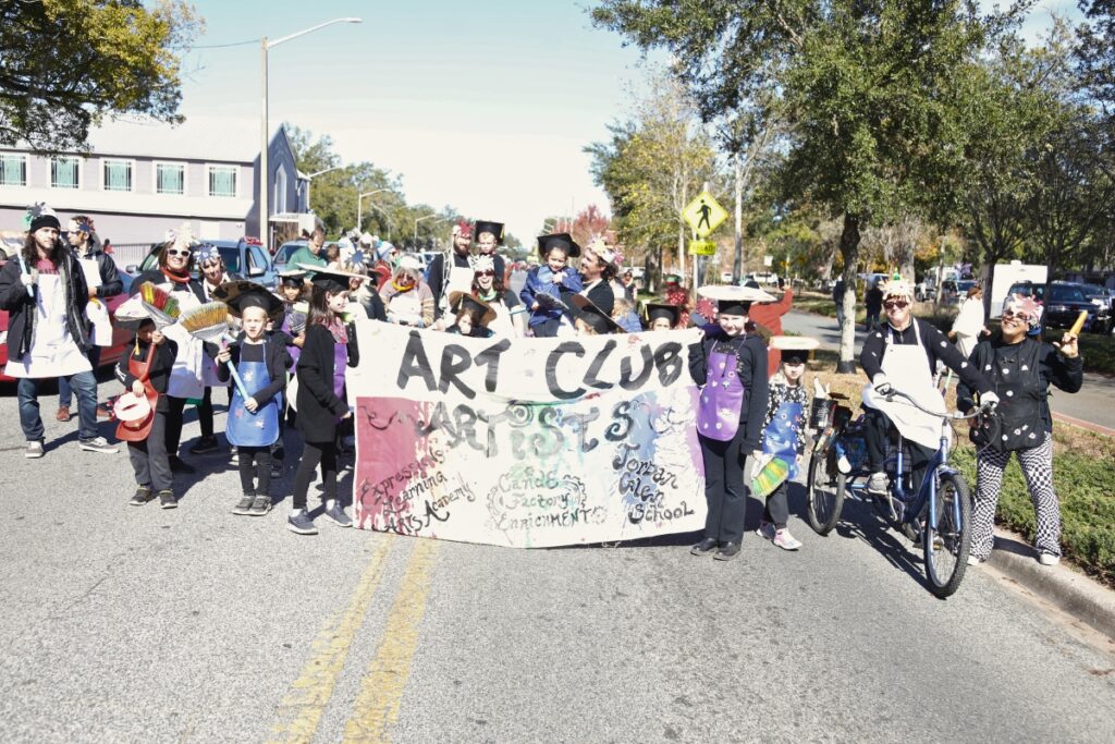The C&E Factory Enrichment art club at the 2024 A Very GNV Holiday Parade in Gainesville.