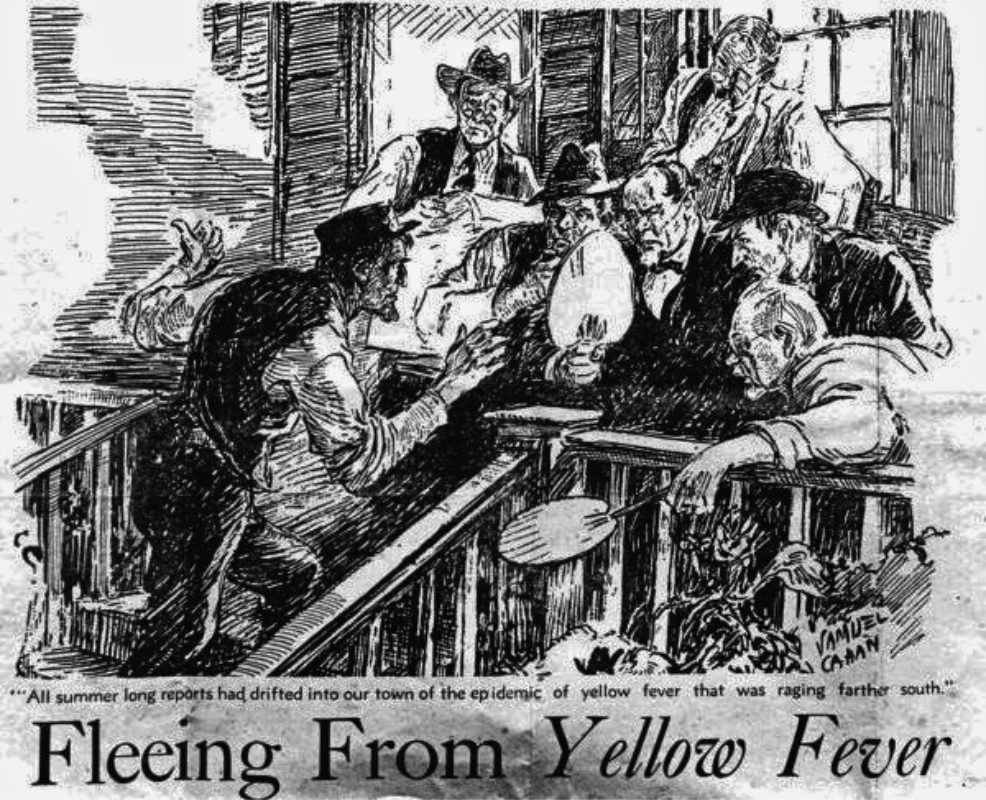 This drawing, from a 1930s edition of the Atlanta Journal, accompanied the story of an Alachua County family which fled to Georgia.