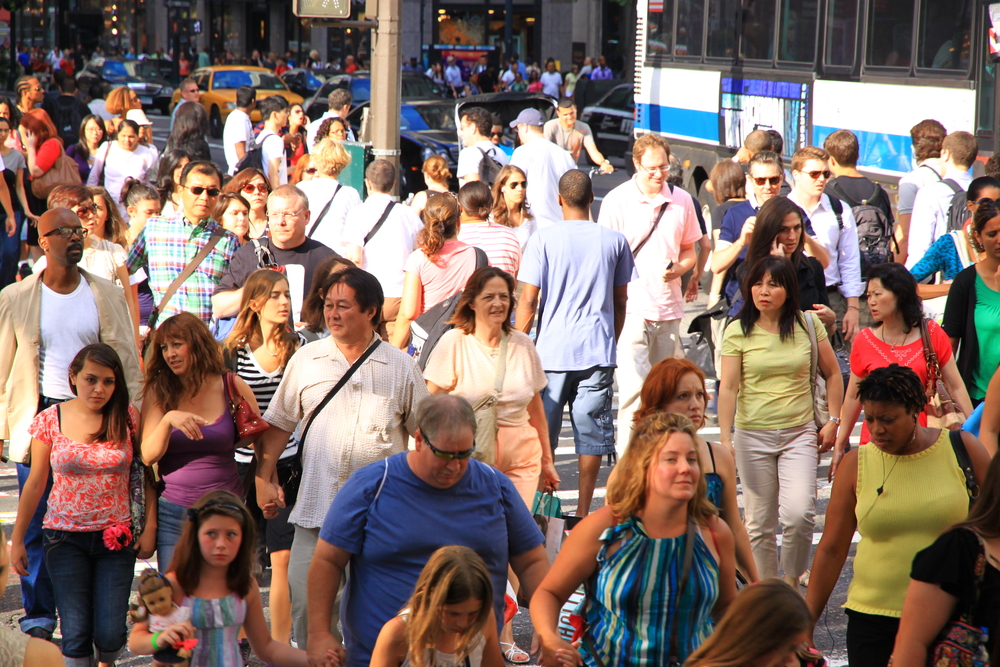 Crowd world population New York City