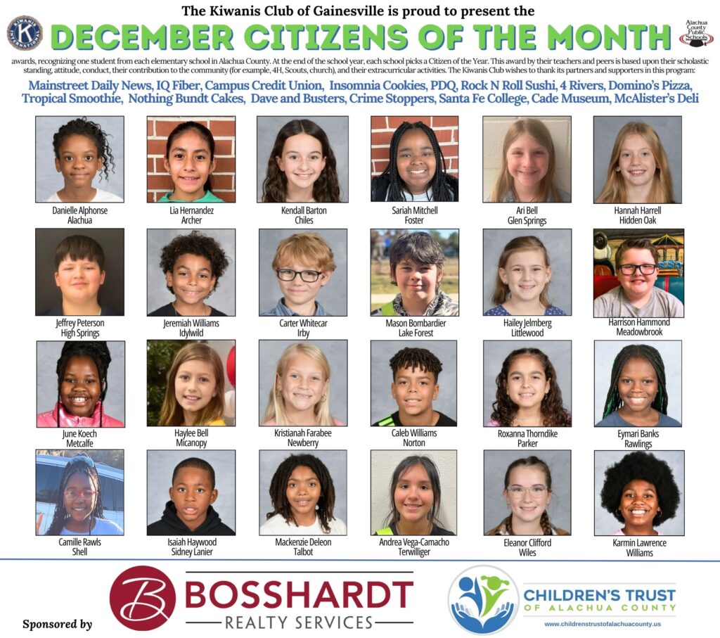 December Citizens of the Month for Alachua Co