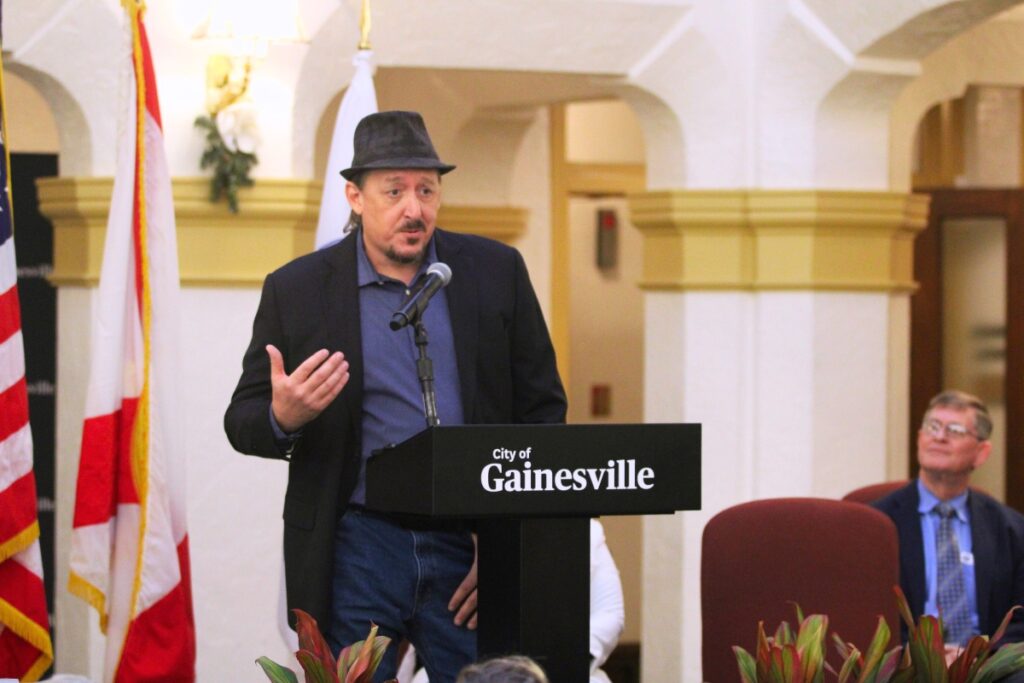 Commissioner James Ingle speaks at his swearing-in ceremony on Jan. 6, 2025. Photo by Seth Johnson