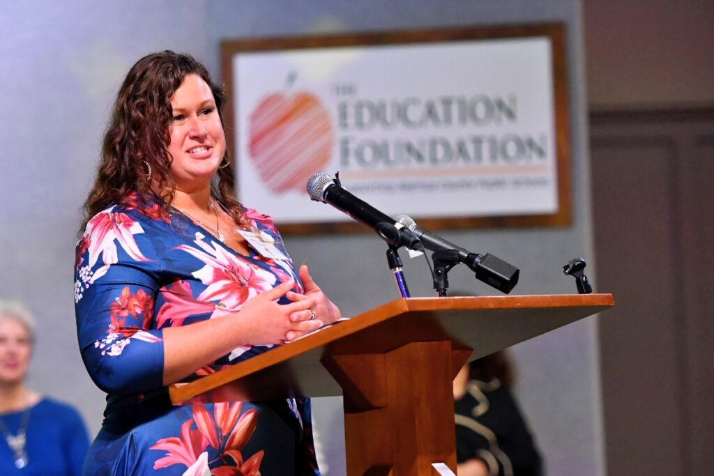The Education Foundation for Alachua County Public Schools announced Sidney Lanier School teacher Monica Benson as the district’s Teacher of the Year on Thursday. Courtesy of ACPS